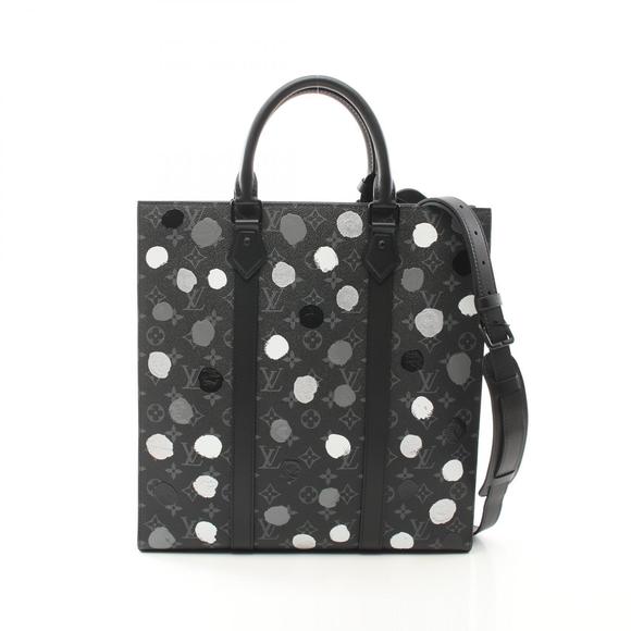 Louis Vuitton Sac Plat tote bag Leather Black white - Picture 1 of 7